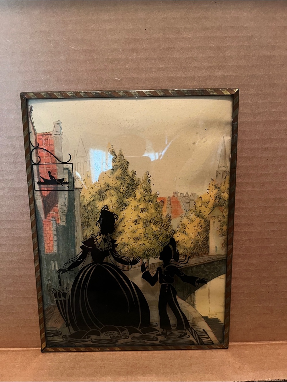 Vintage bubble glass picture